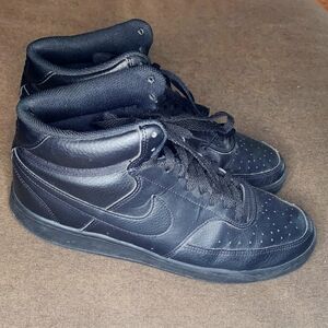 Nike Men's Black Court Vision Mid Next Nature High-Top Basketball Sneakers‎ s10
